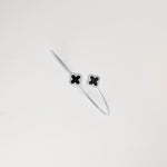 Black Clover Charm Silver Bangle