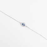 Blue Eye Protection Silver Bracelet