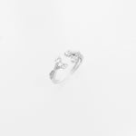 The Branch Blossom Silver Ring features a graceful open-band style with branches tipped in bright zircon stones.