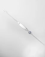 Blue Eye Protection Name Personalized Silver Bracelet For Kids
