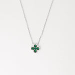 Add a touch of charm with the Green Clover necklace, crafted in fine silver and sparkling zircon stones. This delicate necklace features a beautiful four-leaf clover design, symbolizing luck and positivity.