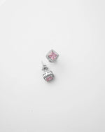 Halo Pink Silver Studs