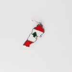 Celebrate your roots with the Lebanon Map Pendant. Made from fine silver, this unique piece features the iconic shape of Lebanon, filled with bold red, white, and green enamel inspired by the national flag.