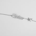 Personalized Silver Butterfly Name Bracelet