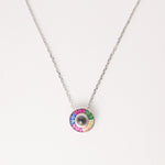 Rainbow Circle Pendant Silver Necklace