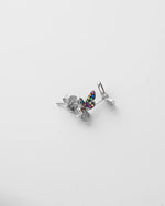 Rainbow Butterfly Silver Stud Earrings
