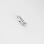 Silver Pavé Solitaire Ring