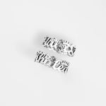 Couple’s Silver Name Ring with Heart & Crown
