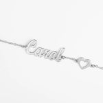 Personalized Silver Name Bracelet with Heart