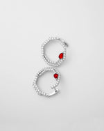 Scarlet Spark Silver Hoop Earrings