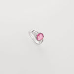 he Ruby Aura ring features a vivid, real ruby gemstone set on a modern silver band. Framed with rows of bright zircon stones, it blends classic charm with a fresh, elegant style.