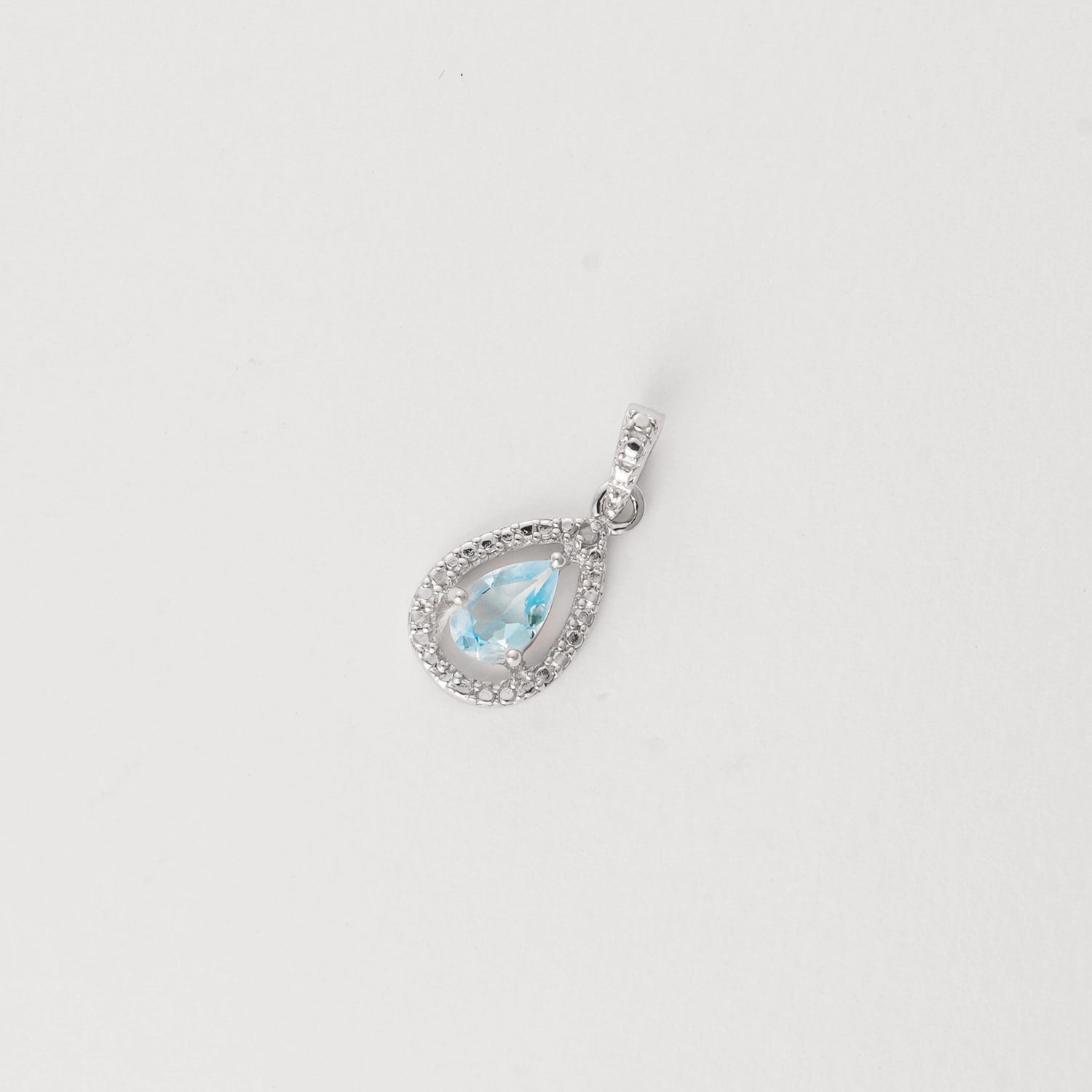 Blue Teardrop Silver Pendant