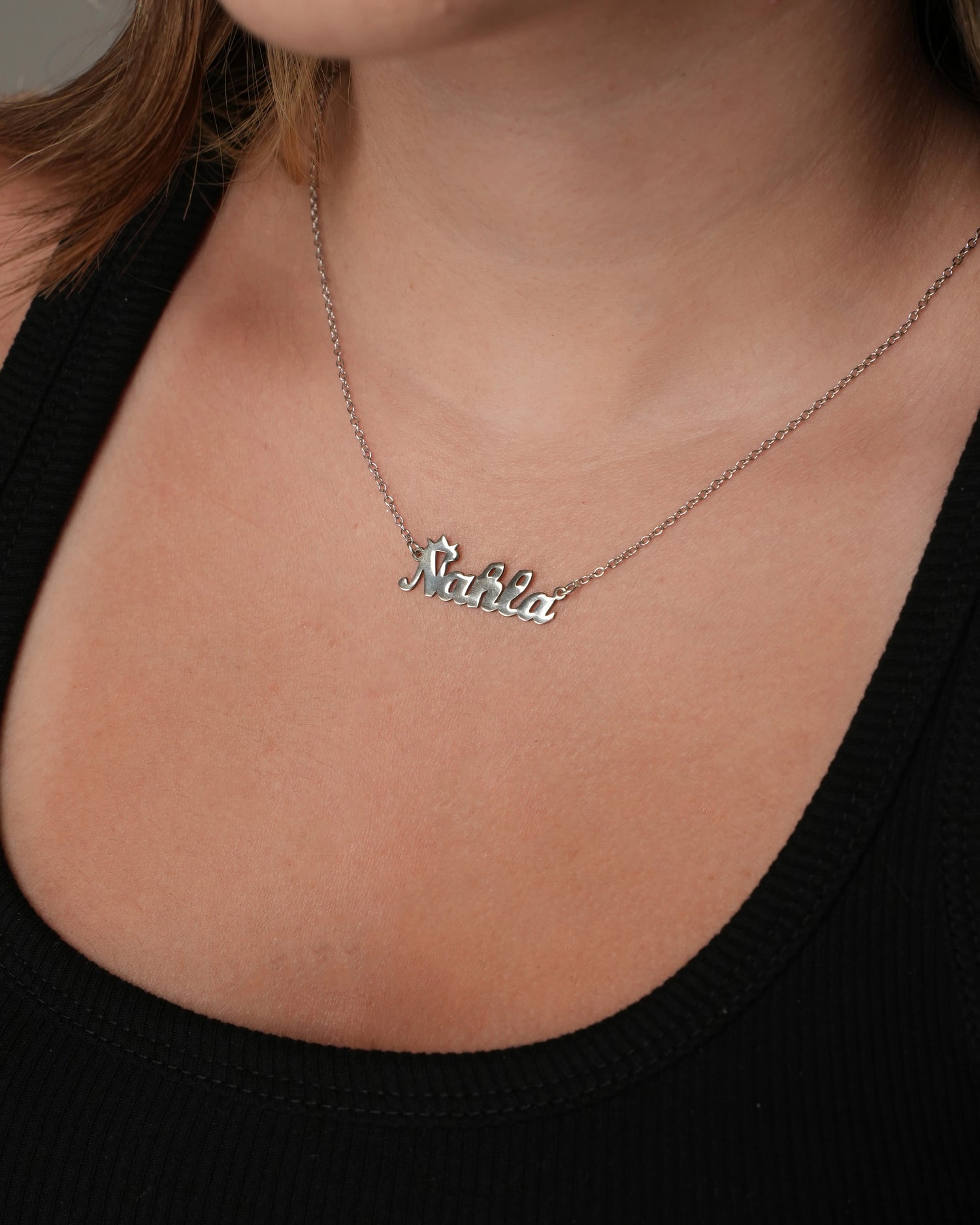 Customized Crown Name Silver Necklace