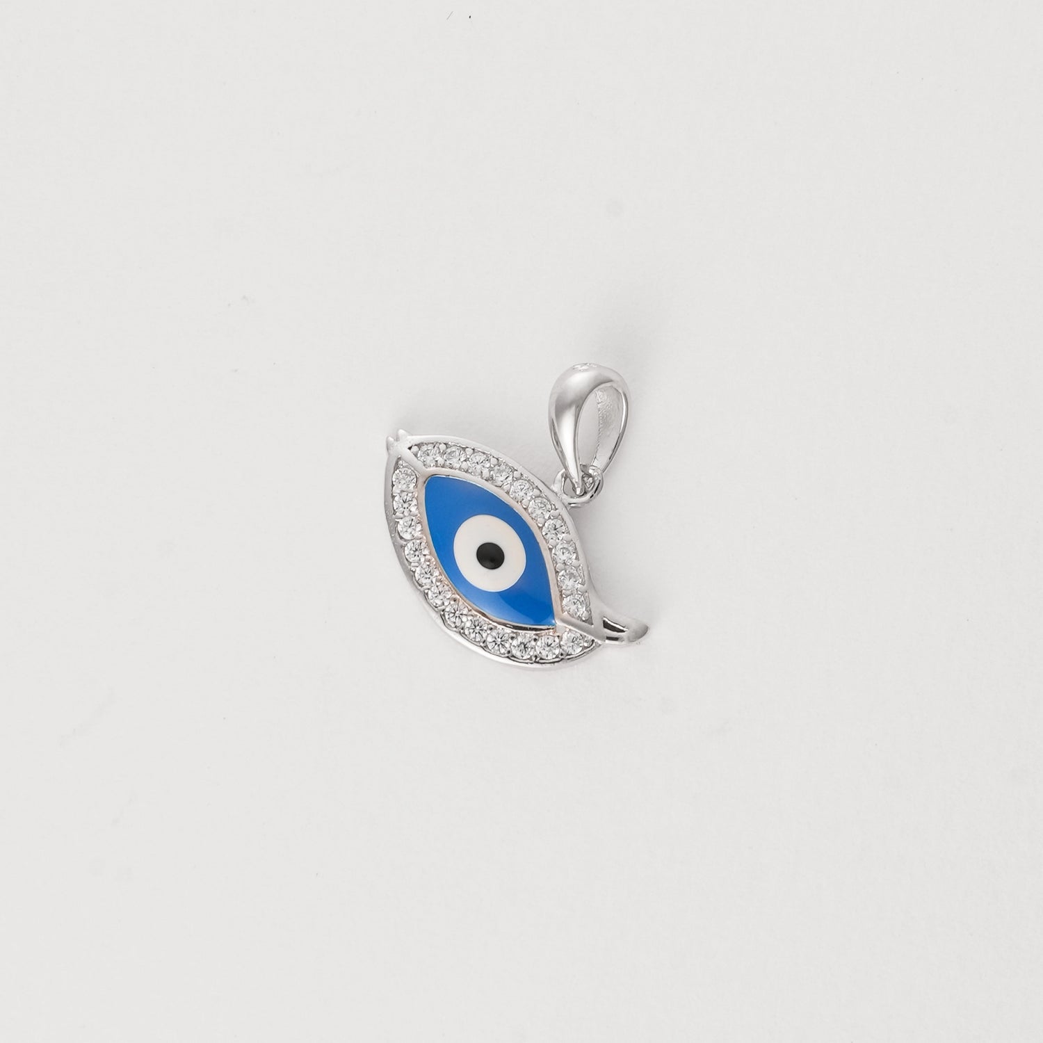 Evil Eye Diamond Silver Pendant