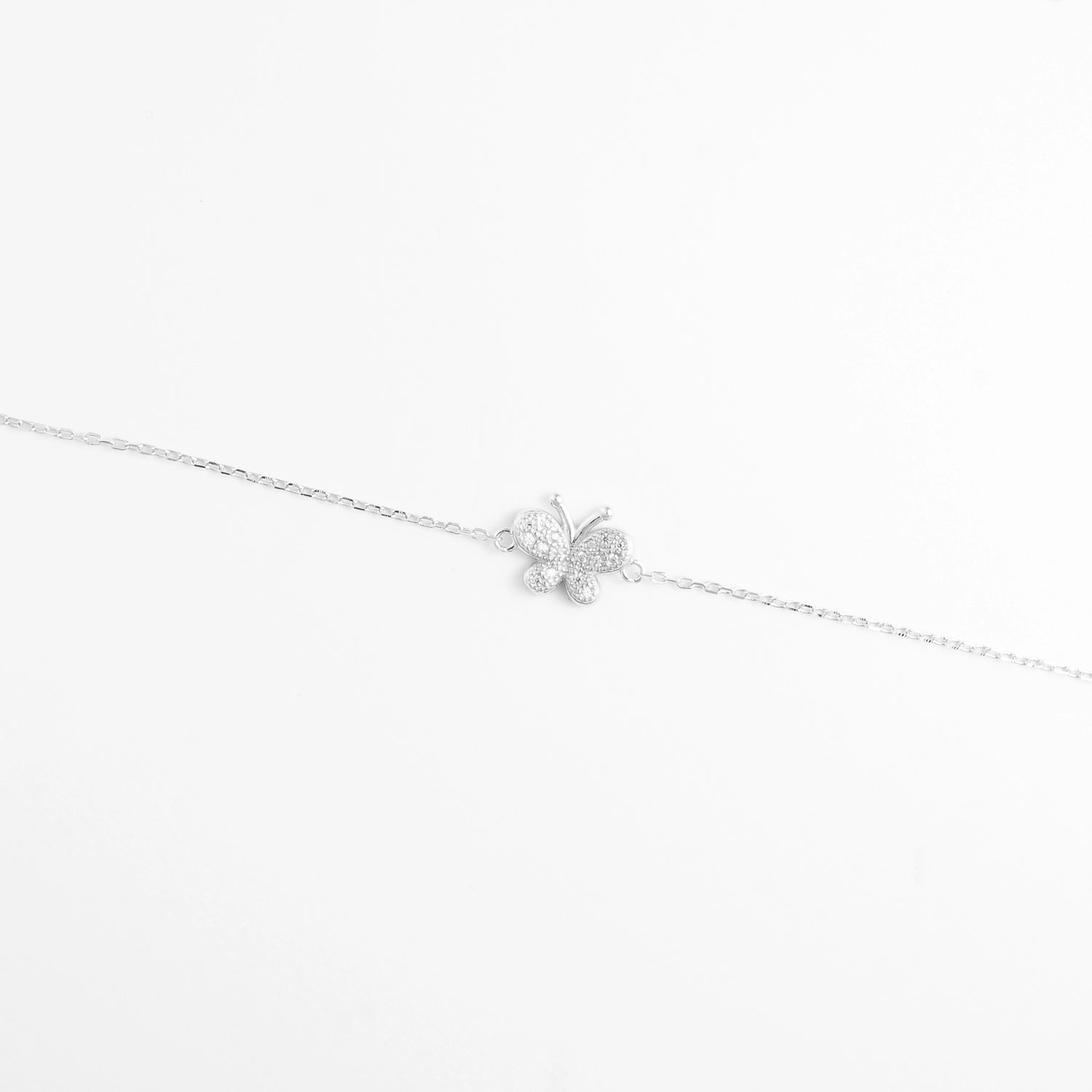 Gracefully designed in pure silver, the Glowy Butterfly Bracelet captures the beauty of transformation.