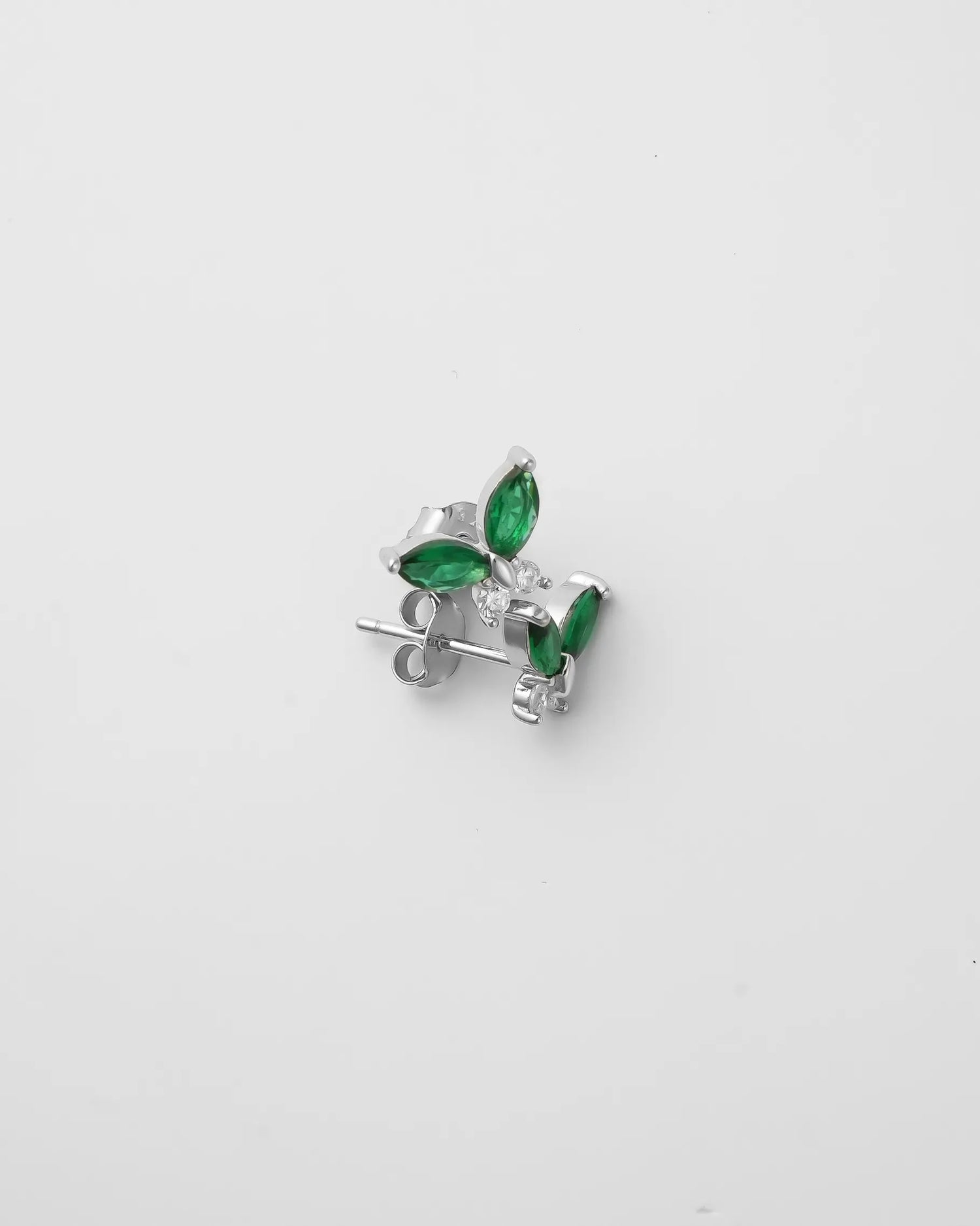 Leafy Charm Silver Earrings