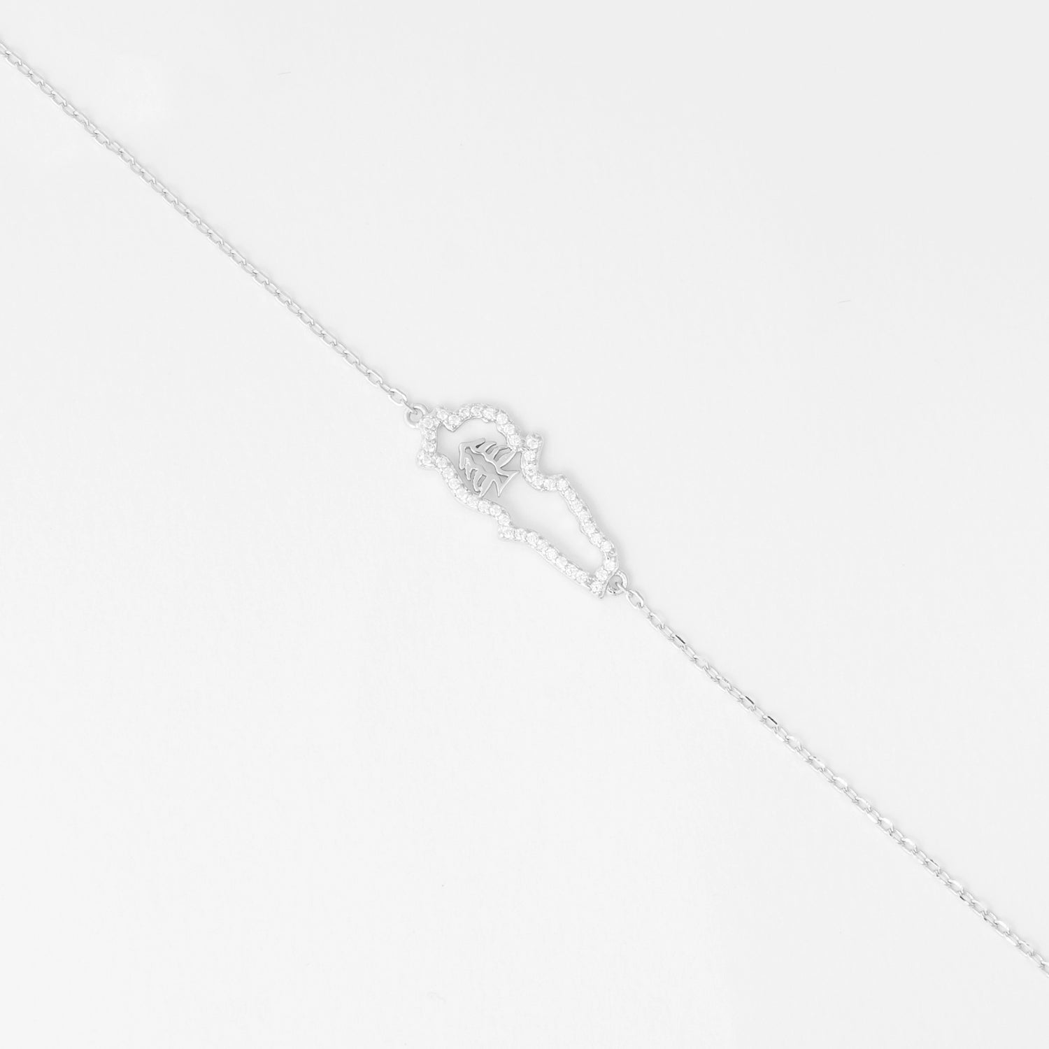 Celebrate your roots with the Lebanon Map Bracelet, beautifully crafted in fine silver and accented with sparkling zircon stones.