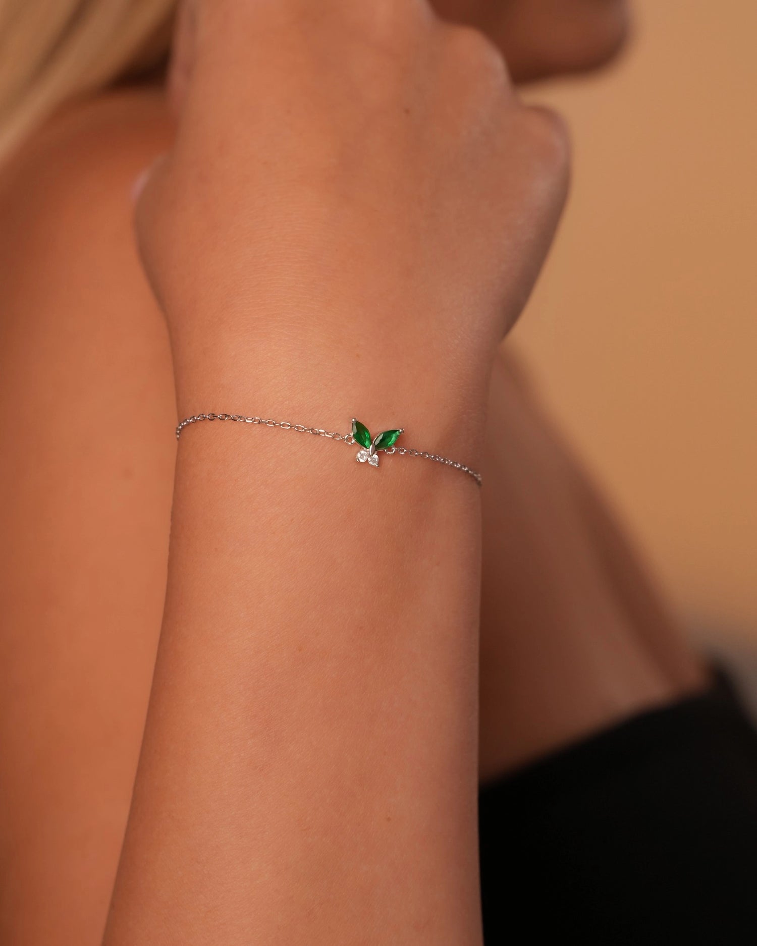 Green Leaf Silver Bracelet
