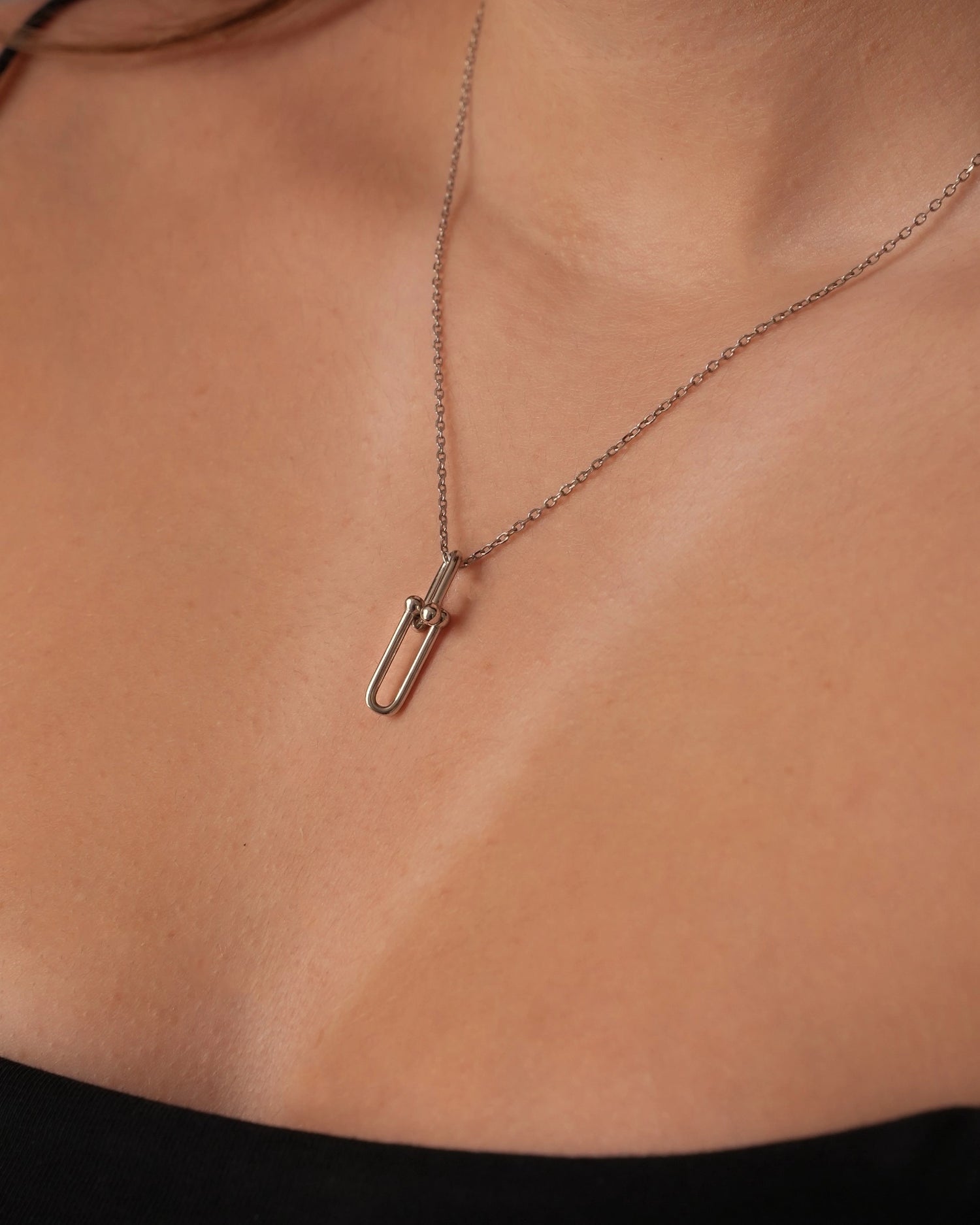 Double Link Silver Necklace