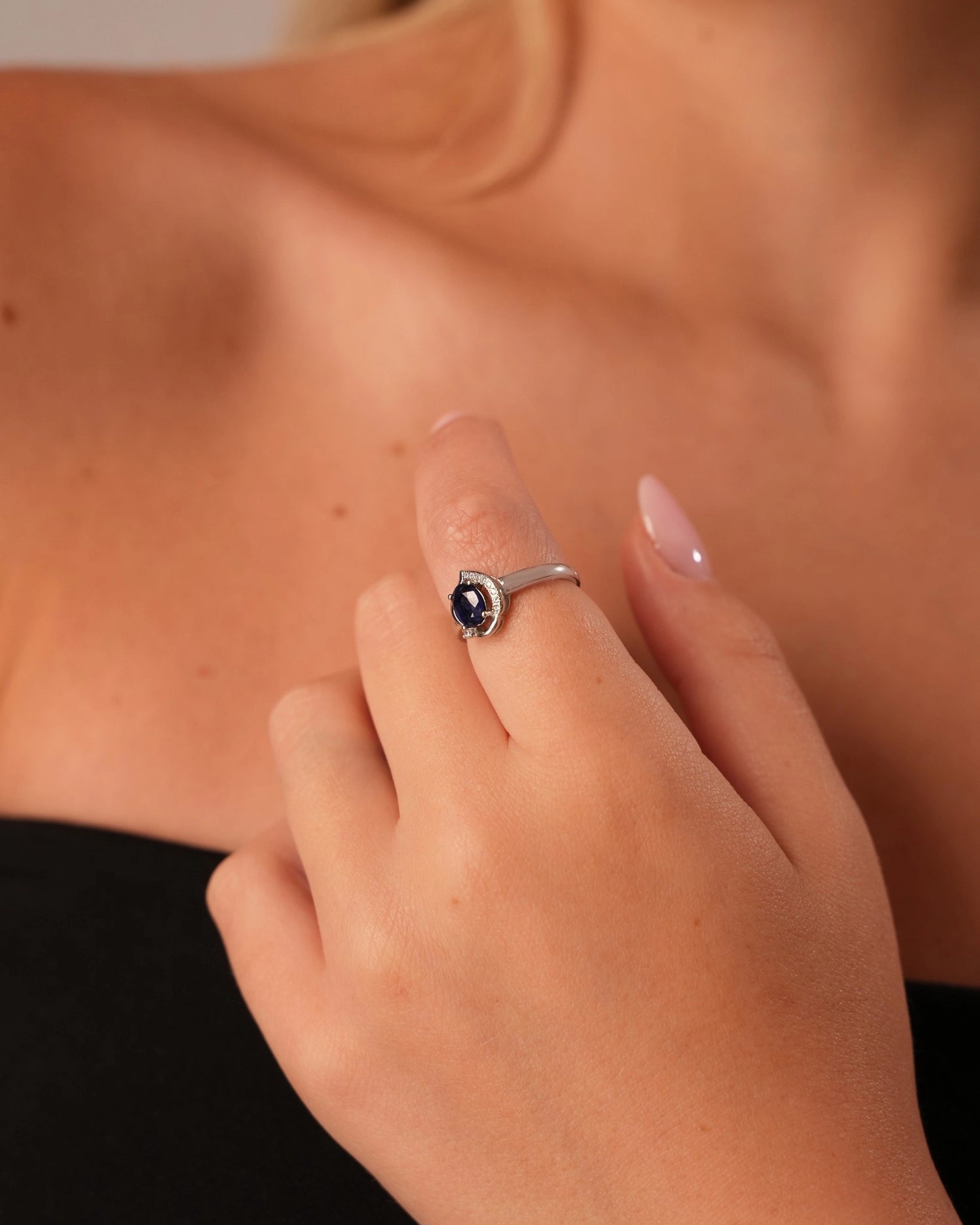 Sapphire Twilight Silver Ring