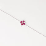 Add a touch of charm with the Rose Red Clover Bracelet, crafted in fine silver and sparkling zircon stones. This delicate bracelet features a beautiful four-leaf clover design, symbolizing luck and positivity. 
