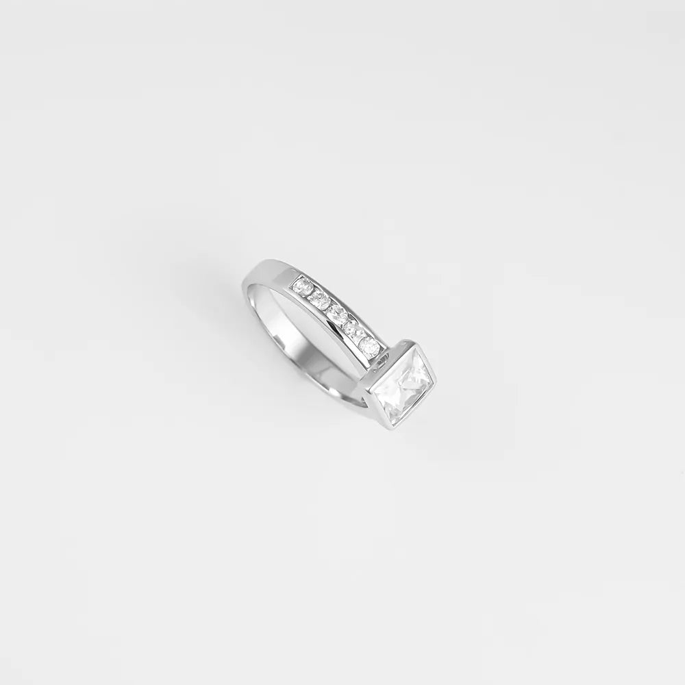 Silver Square Cut Ring