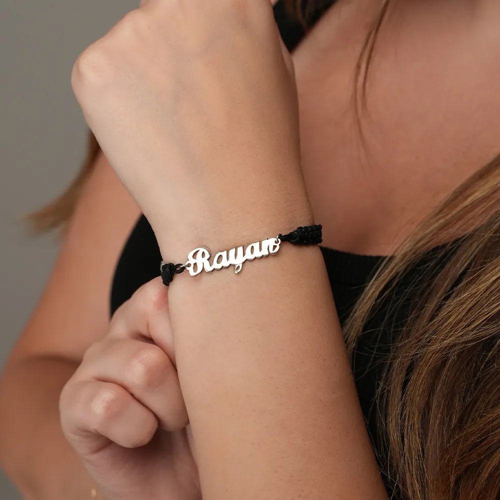 Customized Name Silver Bracelet for Men & Women