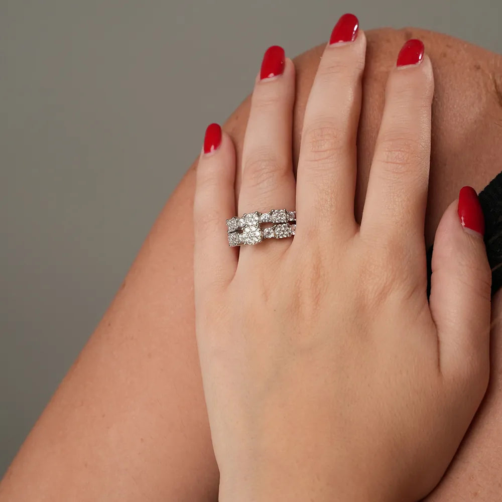 Radiance Twin Band Silver Ring