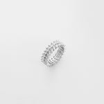 The Leaf Band ring features a graceful vine design, with marquise-cut crystals set like shining leaves around the band.