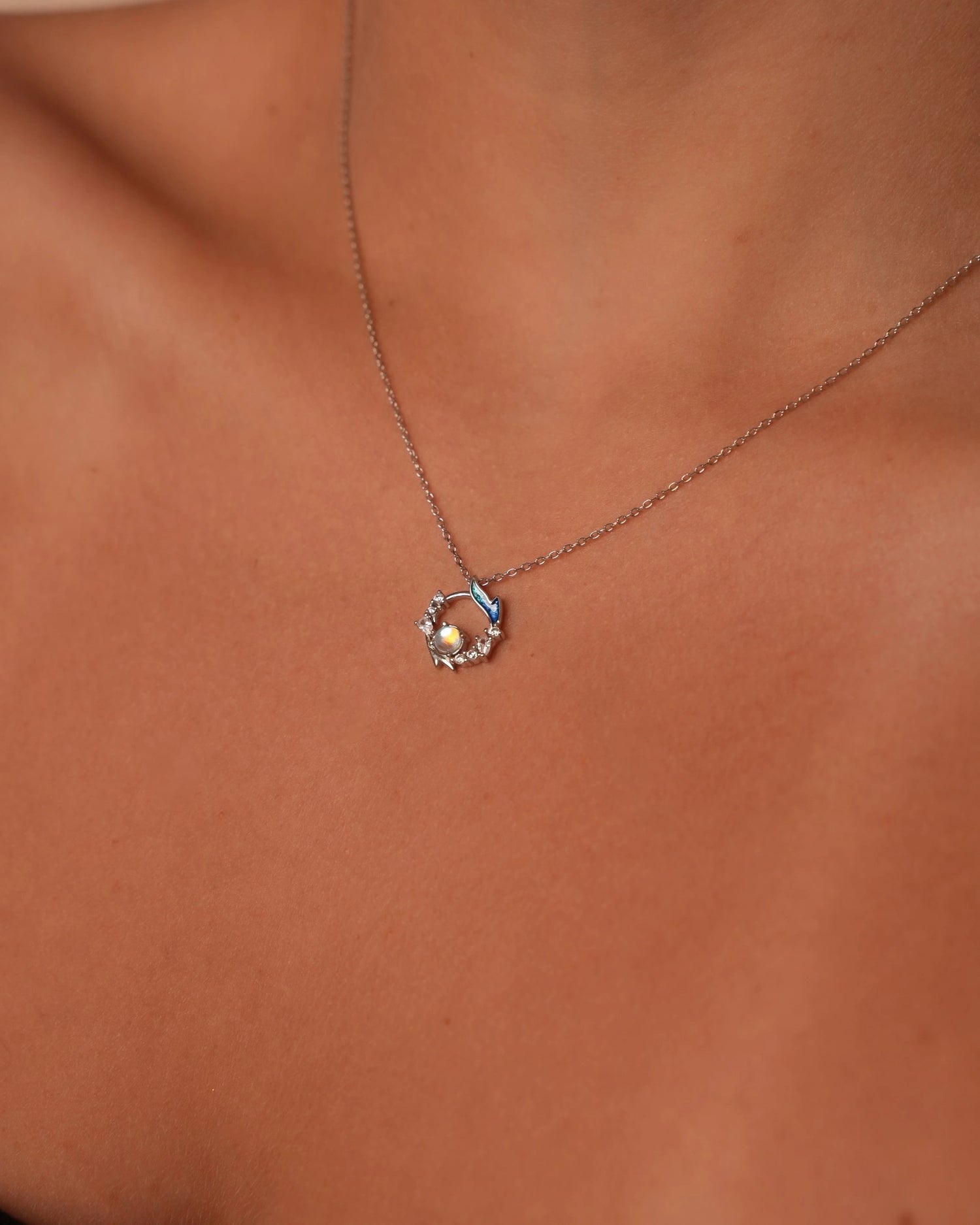 Mermaid Pearl Silver Necklace